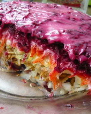 Селедка под шубой с яблоком