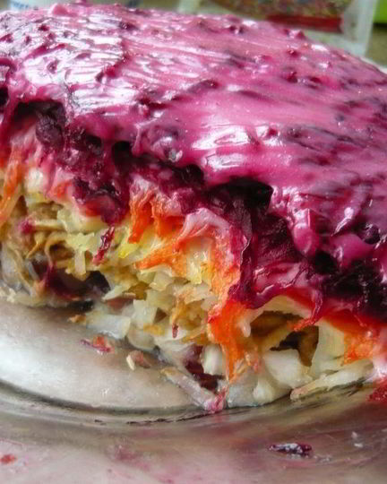 Рецепт селедки под шубой с яблоком