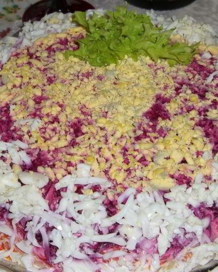 Рецепт селедки под шубой с жареным луком