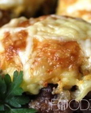 Стожки из фарша под шубой в духовке