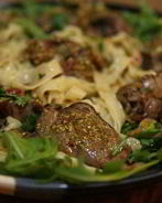 Салат с куриной печенью