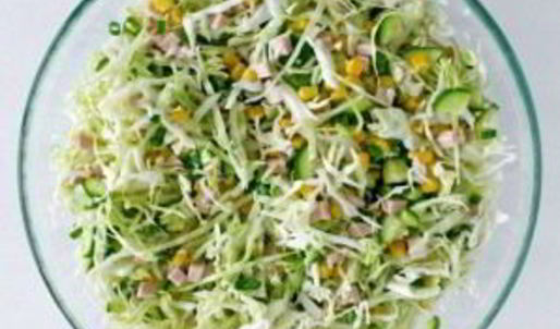 салат с ветчиной и свежим огурцом