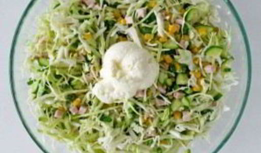 салат с ветчиной и свежим огурцом