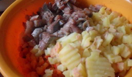 салат сельдь с овощами