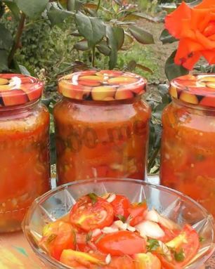 Салат Тещин язык из помидоров на зиму