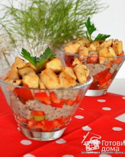 Рецепт салата-веррина с чечевичным кремом