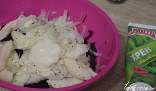 свекольный салат с яблоком и хреном