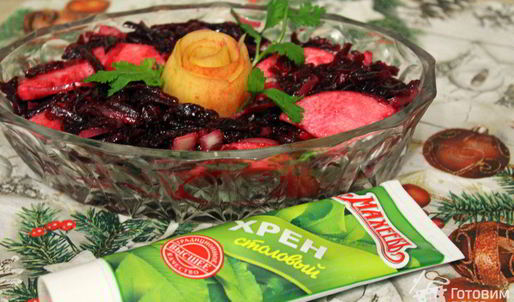 свекольный салат с яблоком и хреном