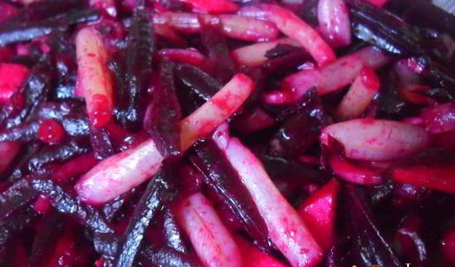 свекольный салат со стручковой фасолью