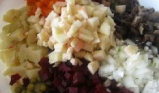 винегрет с грибами