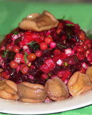 Винегрет с солеными грибами