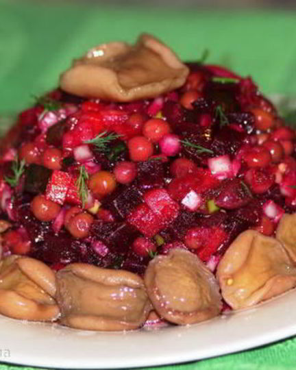 Рецепт винегрета с солеными грибами
