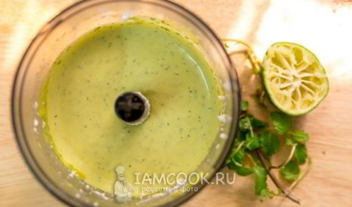сливочный соус с авокадо и мятой