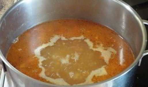 ароматный суп с фаршем и булгуром