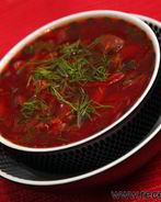 Борщ домашний украинский на свиных ребрах