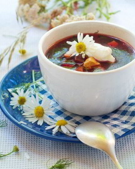 Рецепт борща из печеной свеклы с шотландской сельдью