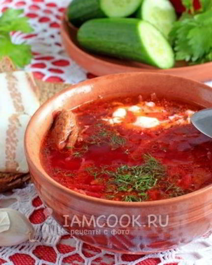 Рецепт борща с говядиной