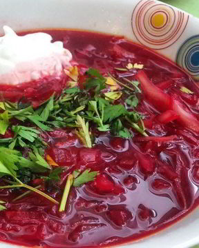 Борщ с хрустящей капустой