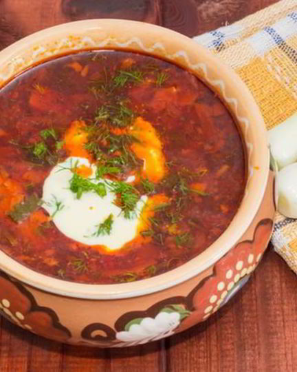 Рецепт борща с ревенем