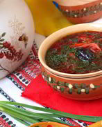 Постный борщ с черносливом