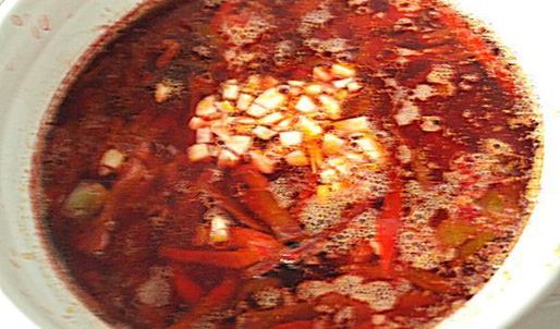 постный борщ с черносливом