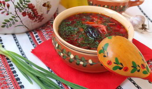 постный борщ с черносливом