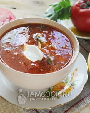 Постный борщ с фасолью и килькой