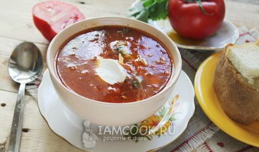 постный борщ с фасолью и килькой