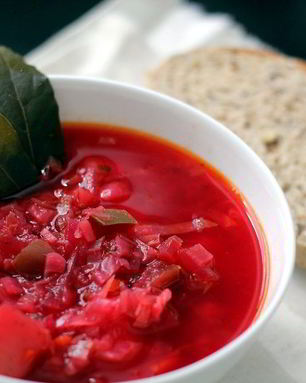 Постный борщ с грибами