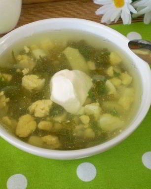 Постный зеленый борщ