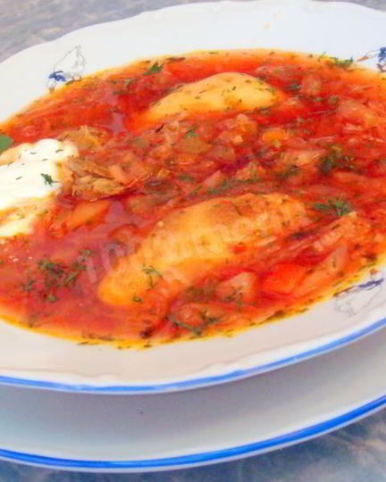 Рецепт украинского борща с ушками