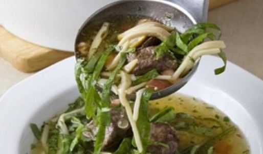 бульон из баранины со шпинатом