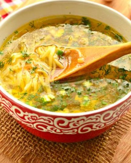 Рецепт грибного супа-лапши на курином бульоне