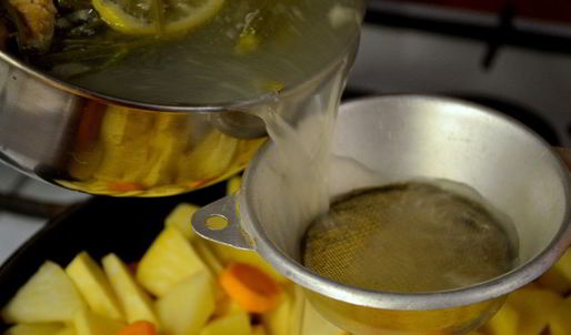 овощное рагу на рыбном бульоне