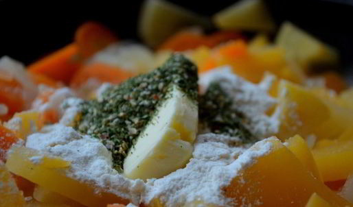 овощное рагу на рыбном бульоне