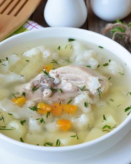 Рецепт супа из цветной капусты на мясном бульоне