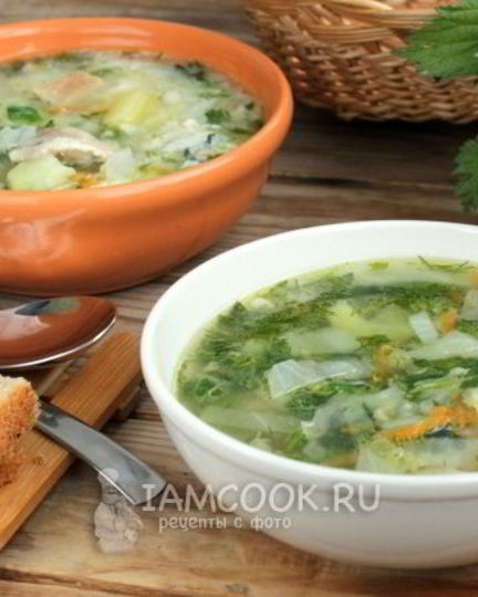 Рецепт супа с крапивой на курином бульоне