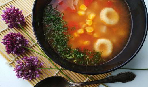 бабкин суп с гороховыми кнедликами