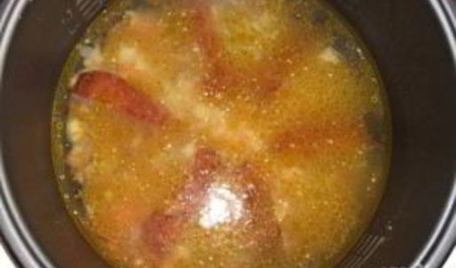 гороховый суп на копченых ребрышках