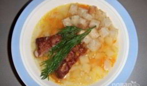 гороховый суп на копченых ребрышках