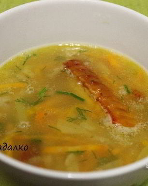Гороховый суп с копчеными крылышками