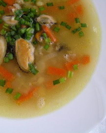 Рецепт горохового супа с мидиями