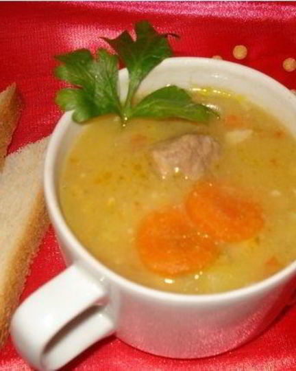 Рецепт горохового супа с мясом в мультиварке