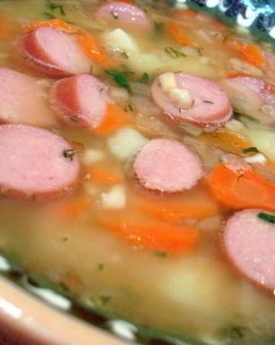 Гороховый суп с сосиской