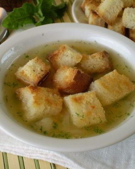 Рецепт горохового супа с сухариками