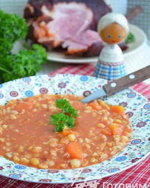 Гороховый суп, запеченный в духовке