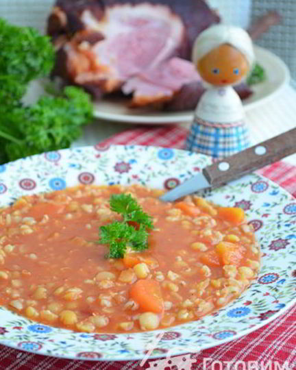 Рецепт горохового супа, запеченного в духовке