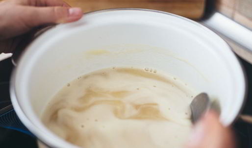 суп гороховый с беконом и луком-фри