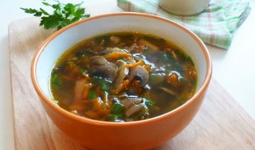 грибной суп с беконом