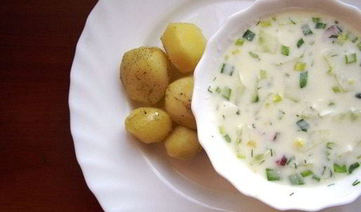 окрошка на кефире — легкий холодный суп